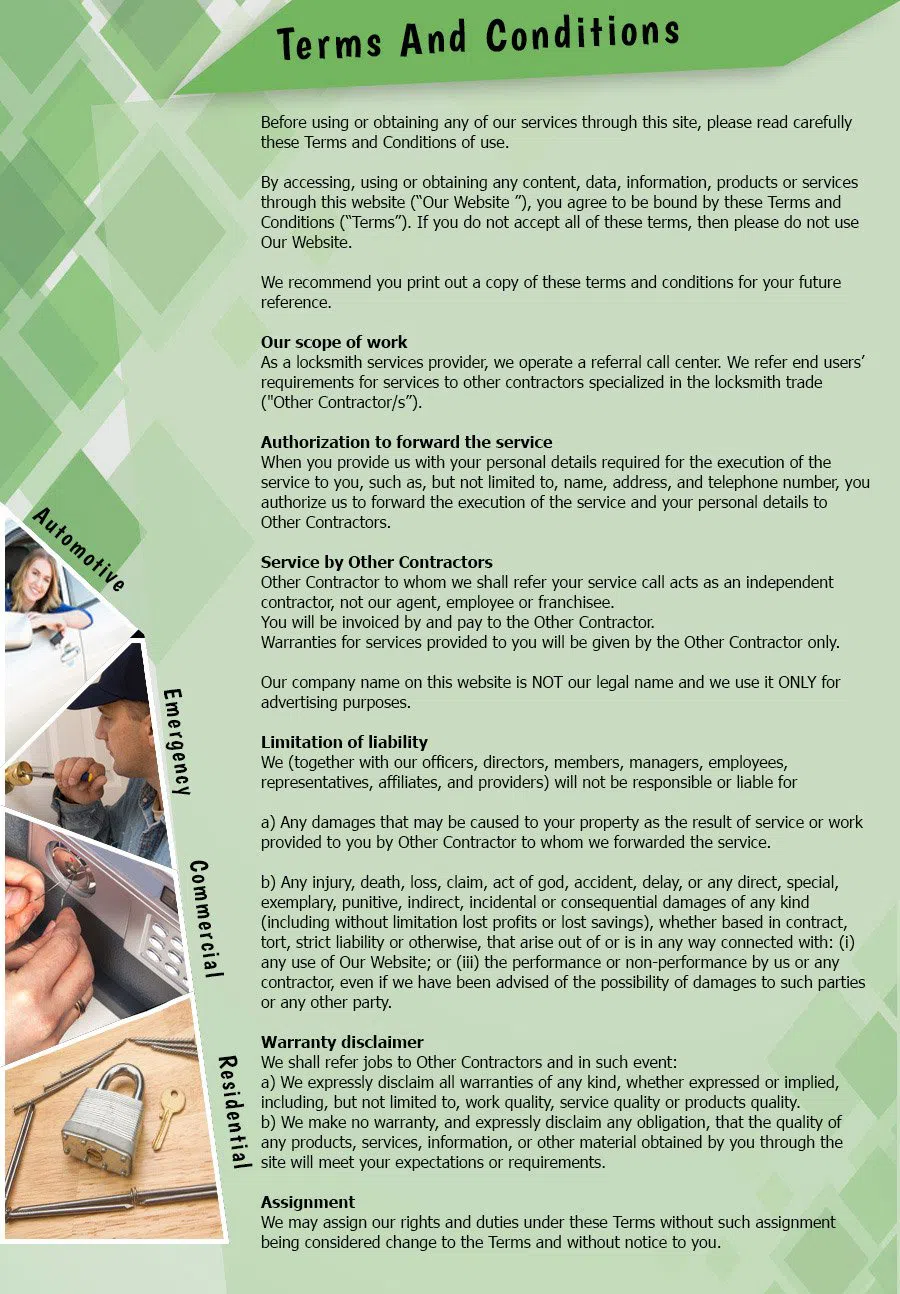 Lock Safe Services Mineola, NY 516-283-5814 - TermsAndConditions-2